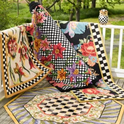Courtly Check Rug - 5' Octagon - Purple & Green|MacKenzie-Childs Outlet
