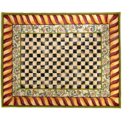 Courtly Check Rug - 8' X 10' - Red & Gold|MacKenzie-Childs Clearance
