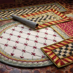 Courtly Check Rug - 3' X 5' - Red & Gold|MacKenzie-Childs Discount