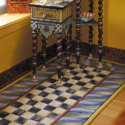 Courtly Check Rug - 2'6" X 8' Runner - Purple & Green|MacKenzie-Childs Best