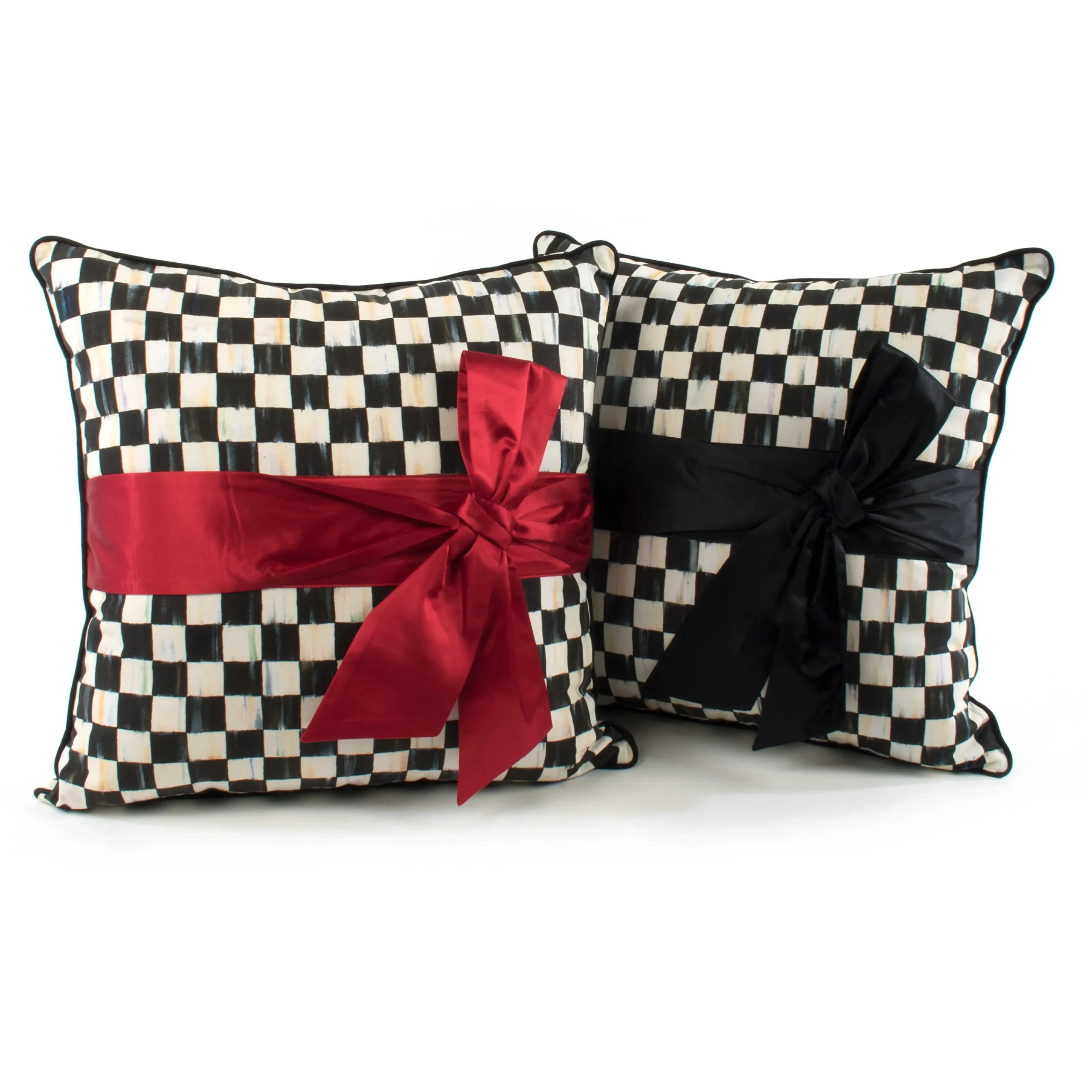 Courtly Check Sash Pillow - Red|MacKenzie-Childs New