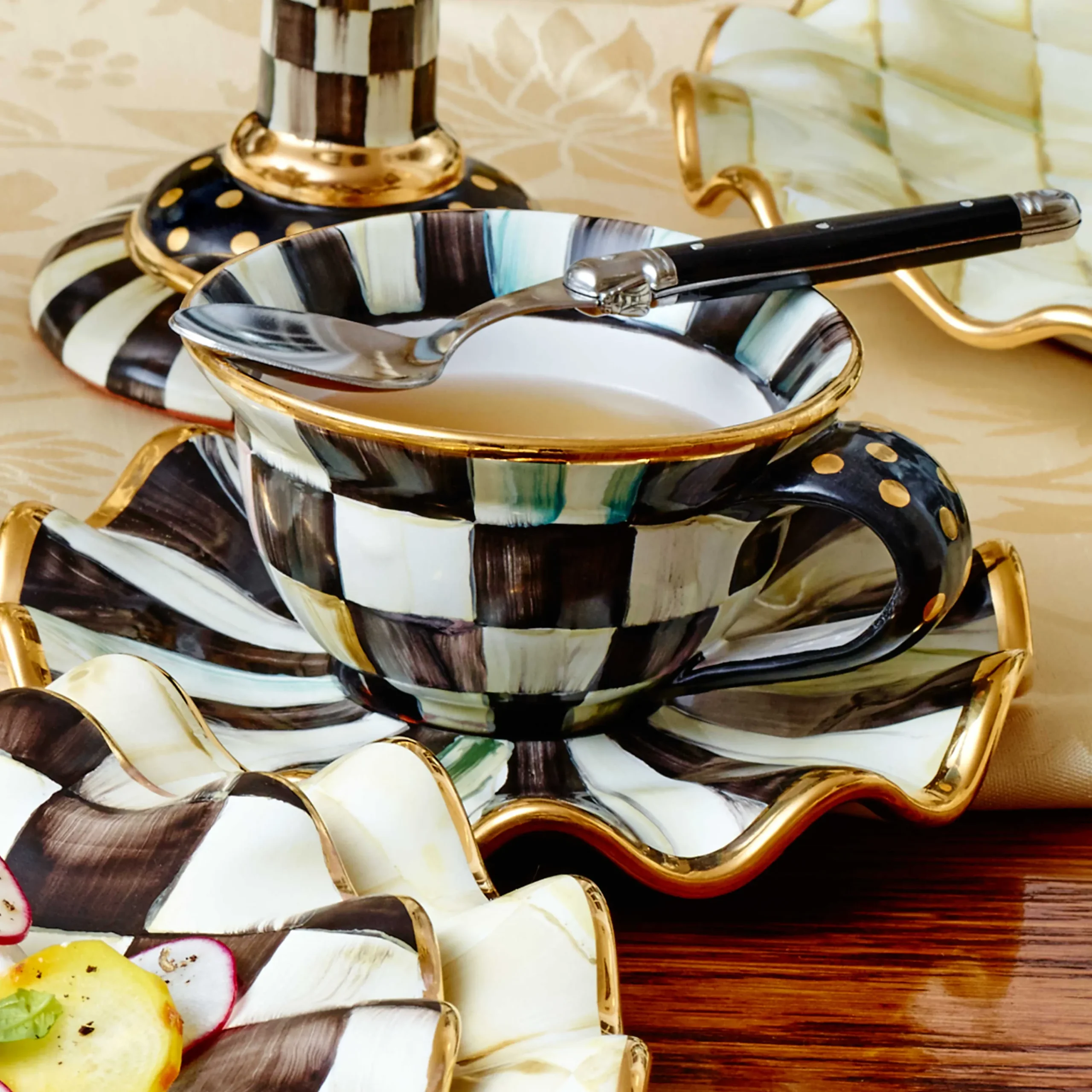 Courtly Check Saucer|MacKenzie-Childs Hot