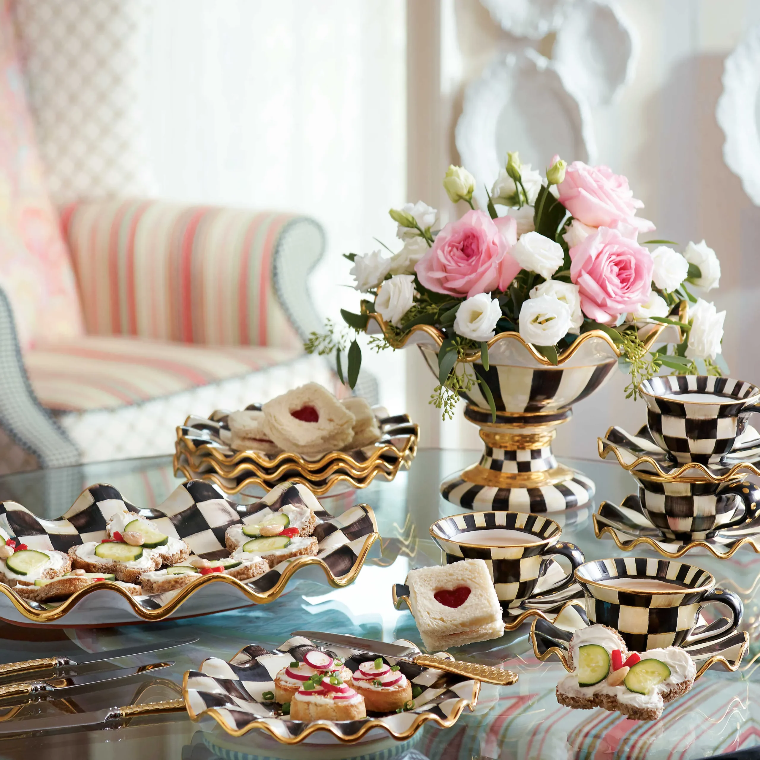 Courtly Check Saucer|MacKenzie-Childs Hot