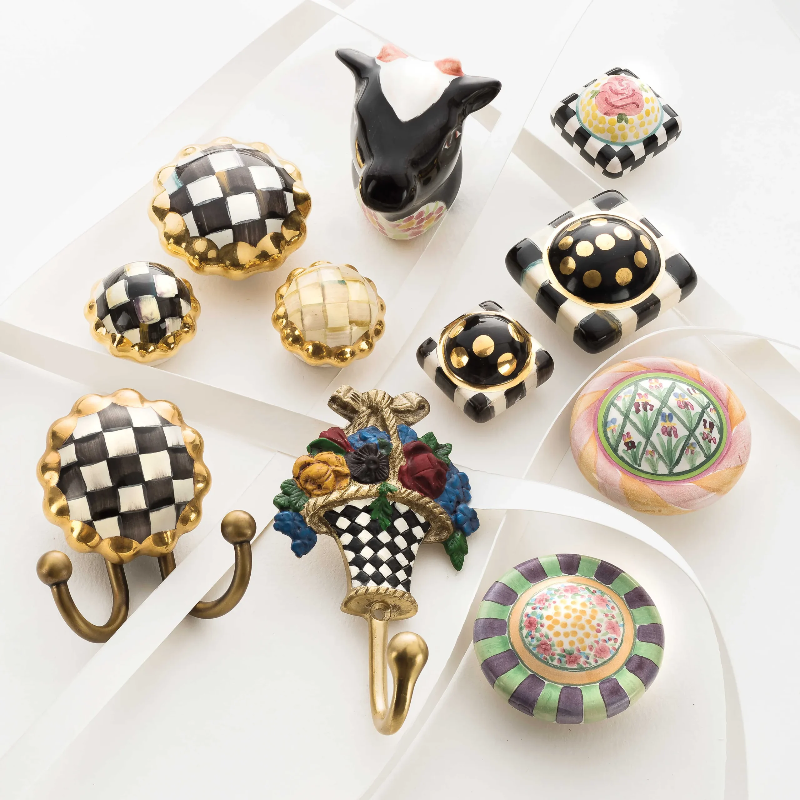 Courtly Check Square Knob|MacKenzie-Childs Online