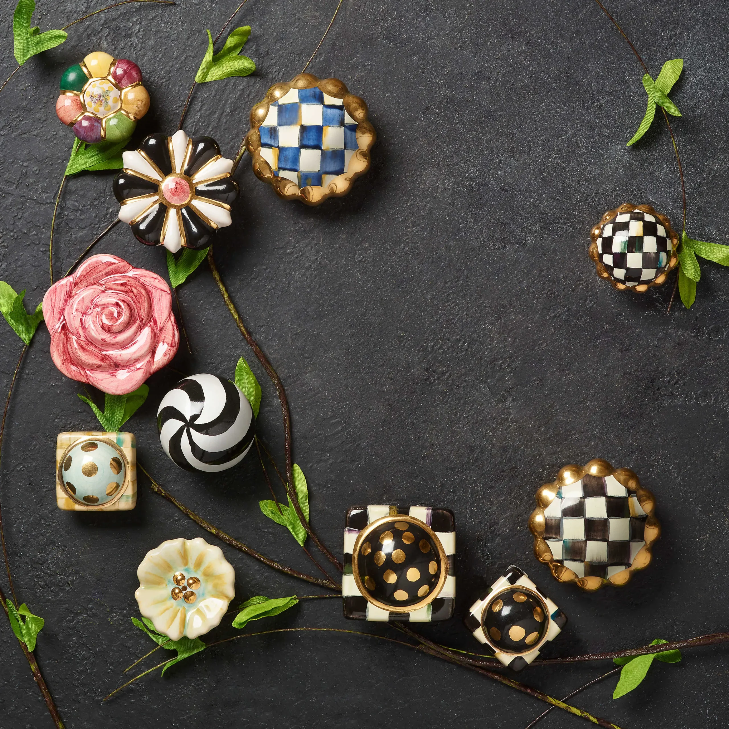 Courtly Check Square Knob|MacKenzie-Childs Online