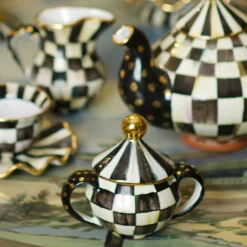 Courtly Check Sugar Bowl With Lid|MacKenzie-Childs New