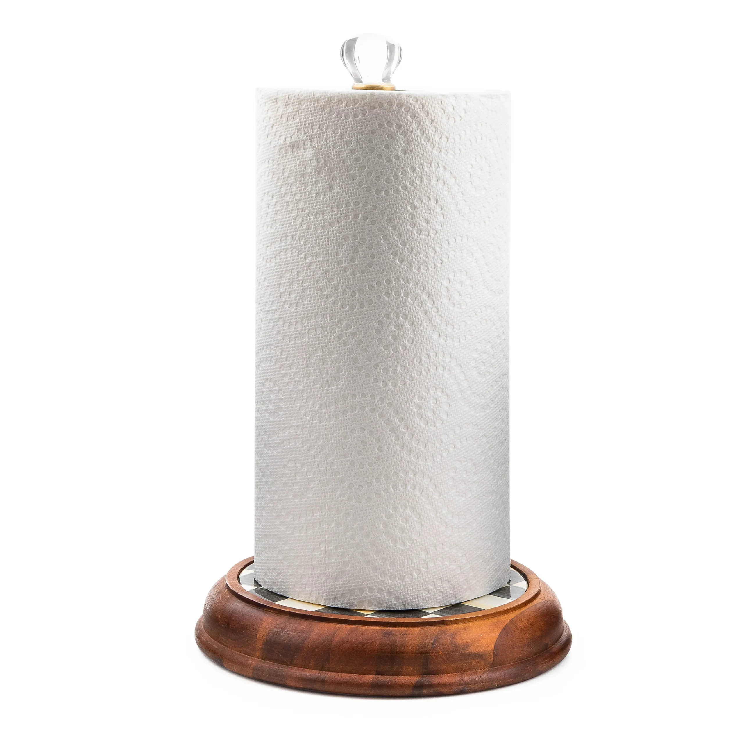 Courtly Check Wood Paper Towel Holder|MacKenzie-Childs Hot