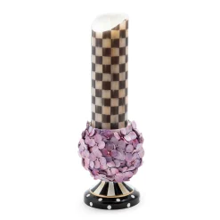 Courtly Cottage Hydrangea Pillar Candle Holder|MacKenzie-Childs Clearance