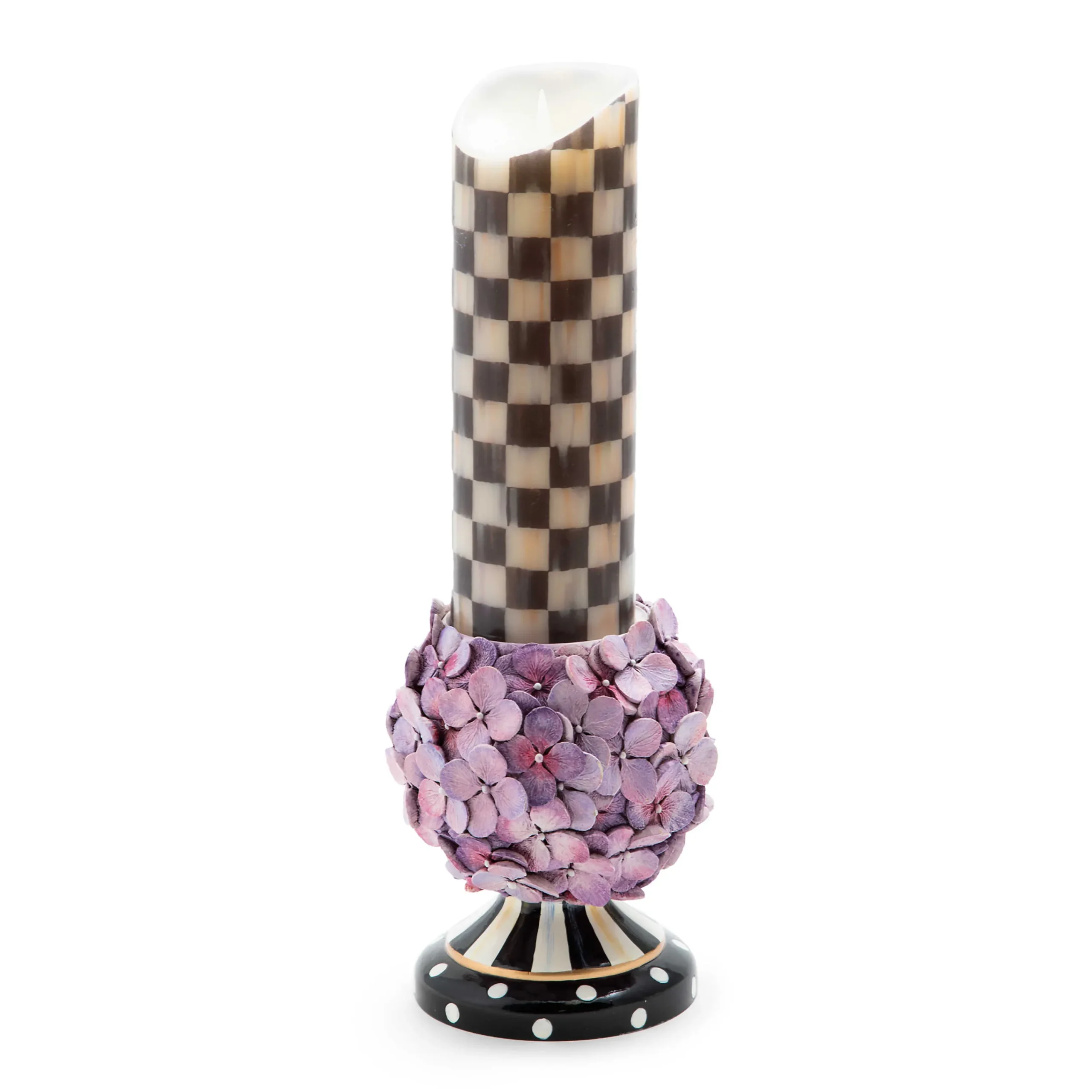 Courtly Cottage Hydrangea Pillar Candle Holder|MacKenzie-Childs Clearance