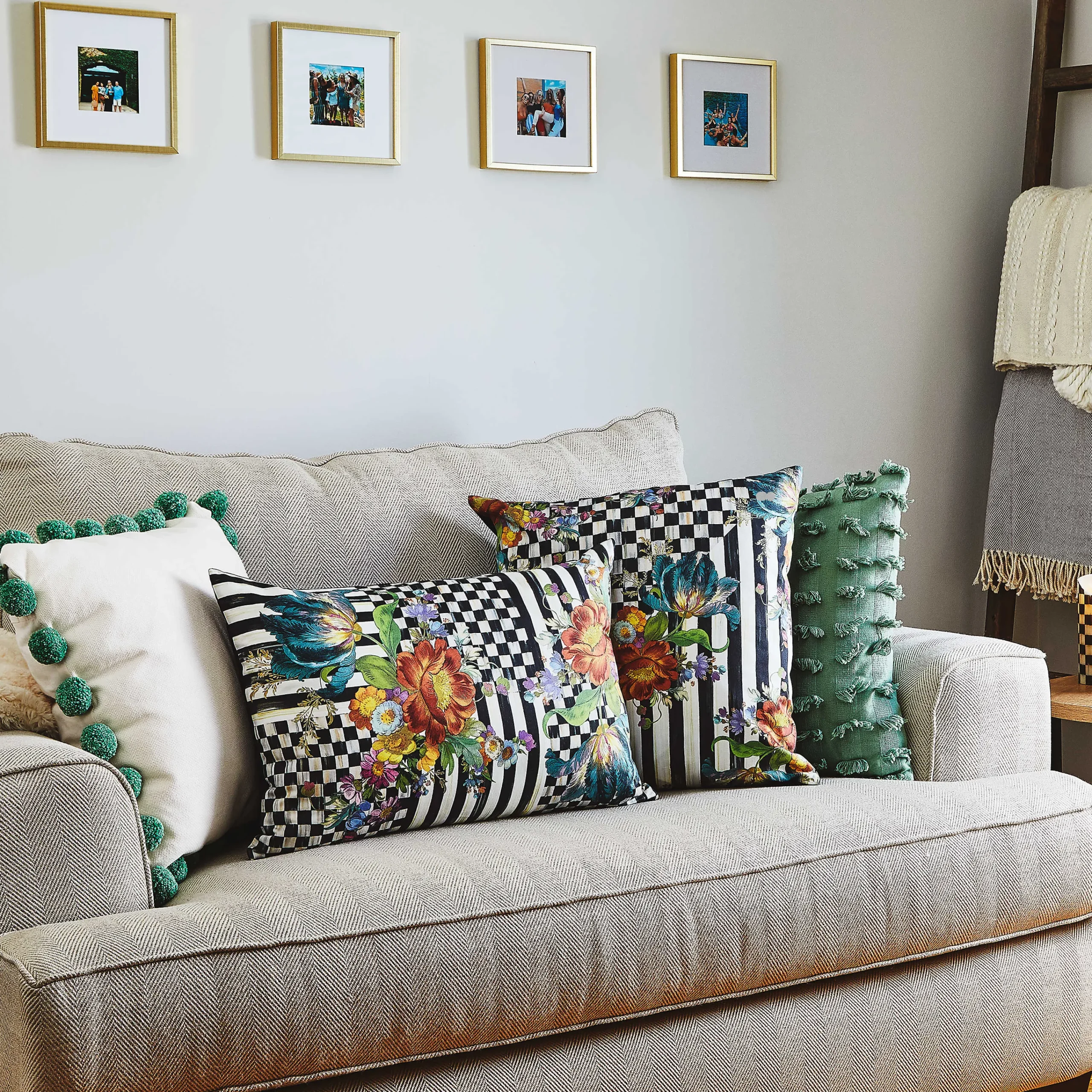 Courtly Flower Market Pillow|MacKenzie-Childs