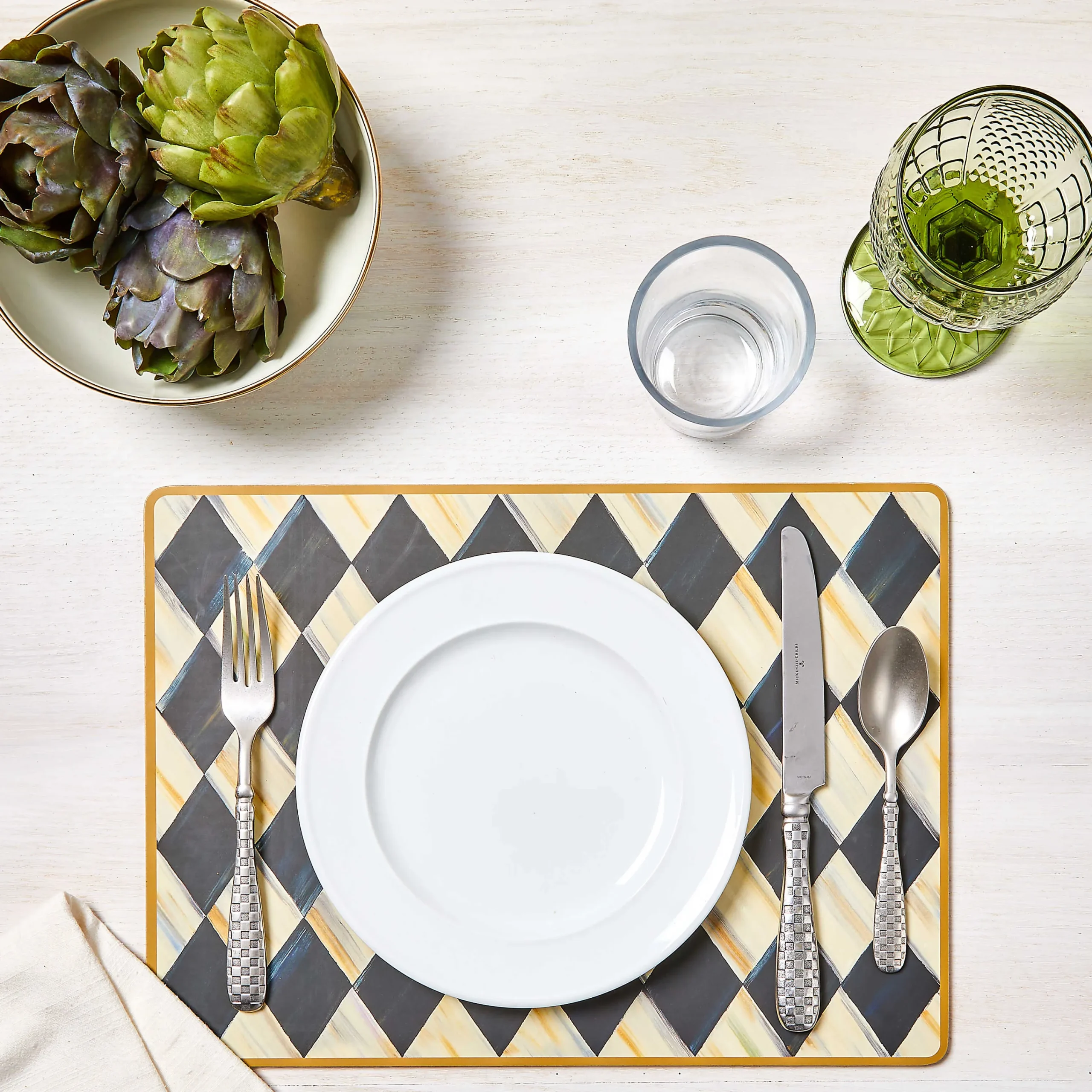 Courtly Harlequin Cork Back Placemats - Set Of 4|MacKenzie-Childs Best
