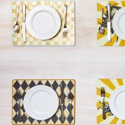 Courtly Harlequin Cork Back Placemats - Set Of 4|MacKenzie-Childs Best