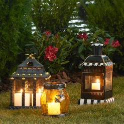 Courtly Stripe Candle Lantern - Small|MacKenzie-Childs Outlet