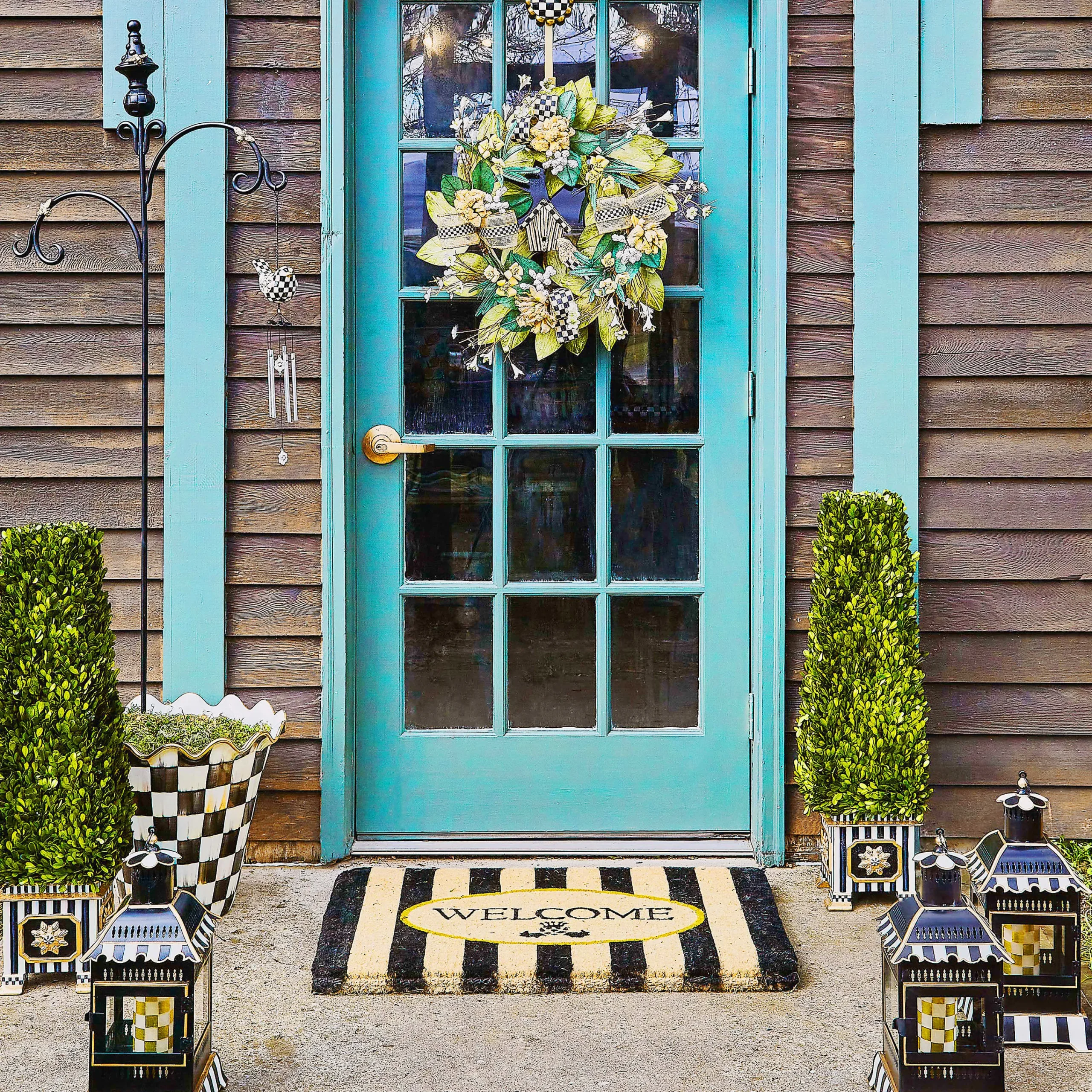 Courtly Stripe Candle Lantern - Small|MacKenzie-Childs Outlet