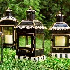 Courtly Stripe Candle Lantern - Large|MacKenzie-Childs New