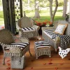 Courtyard Outdoor Accent Chair Cushion - Bathing Hut|MacKenzie-Childs