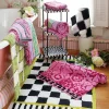 Covent Square Bath Rug - Black & White|MacKenzie-Childs Outlet