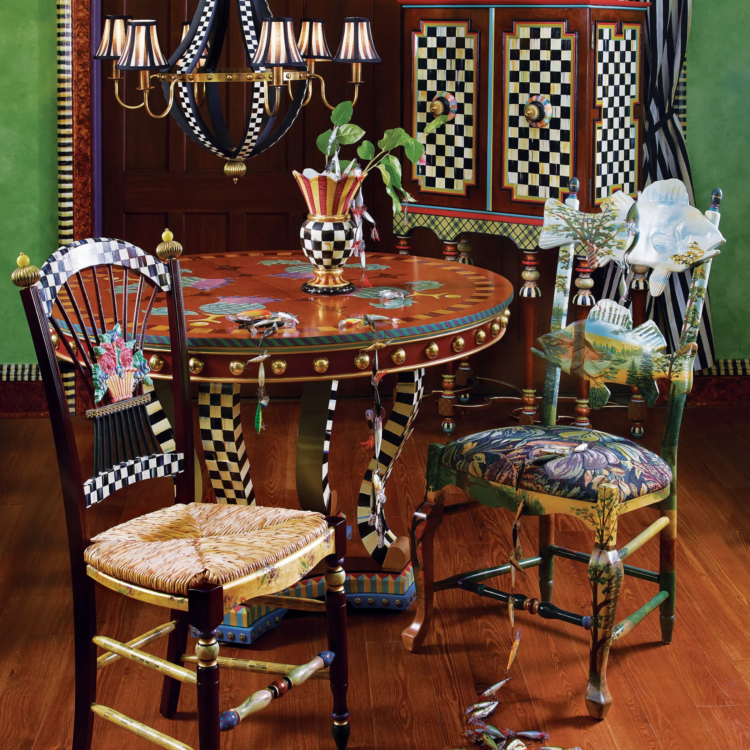 Dark Flower Basket Side Chair|MacKenzie-Childs New