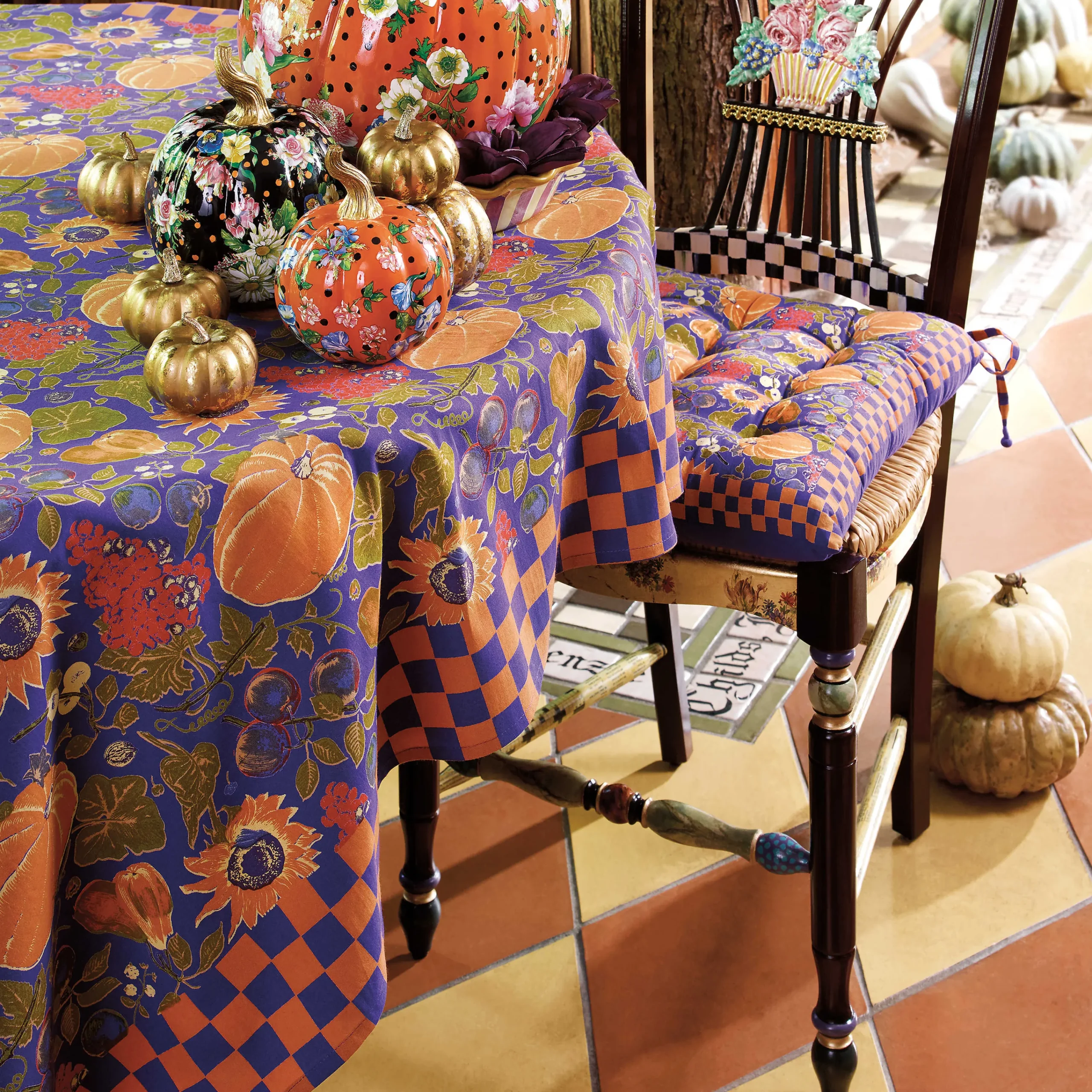 Dark Flower Basket Side Chair|MacKenzie-Childs New