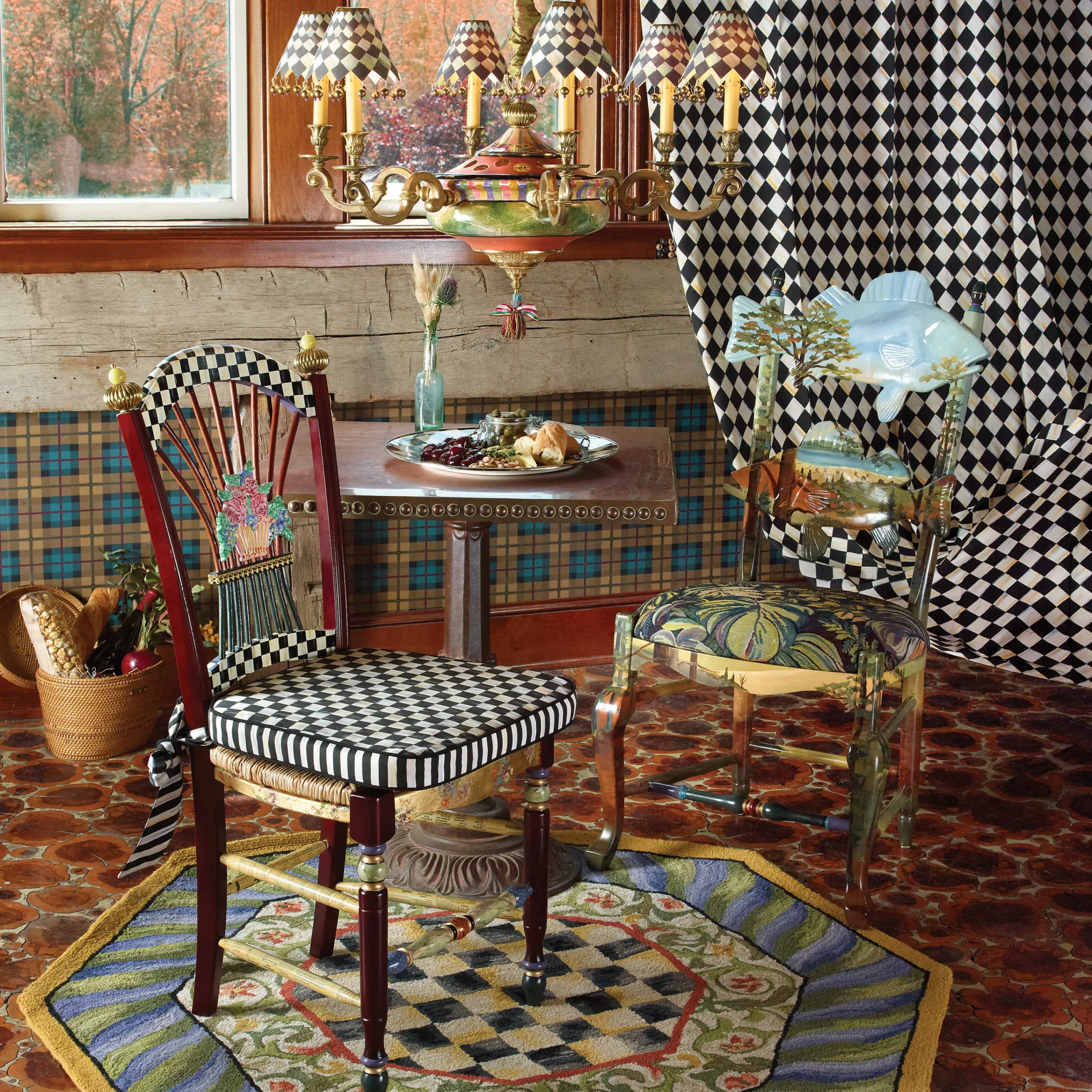 Dark Flower Basket Side Chair|MacKenzie-Childs New