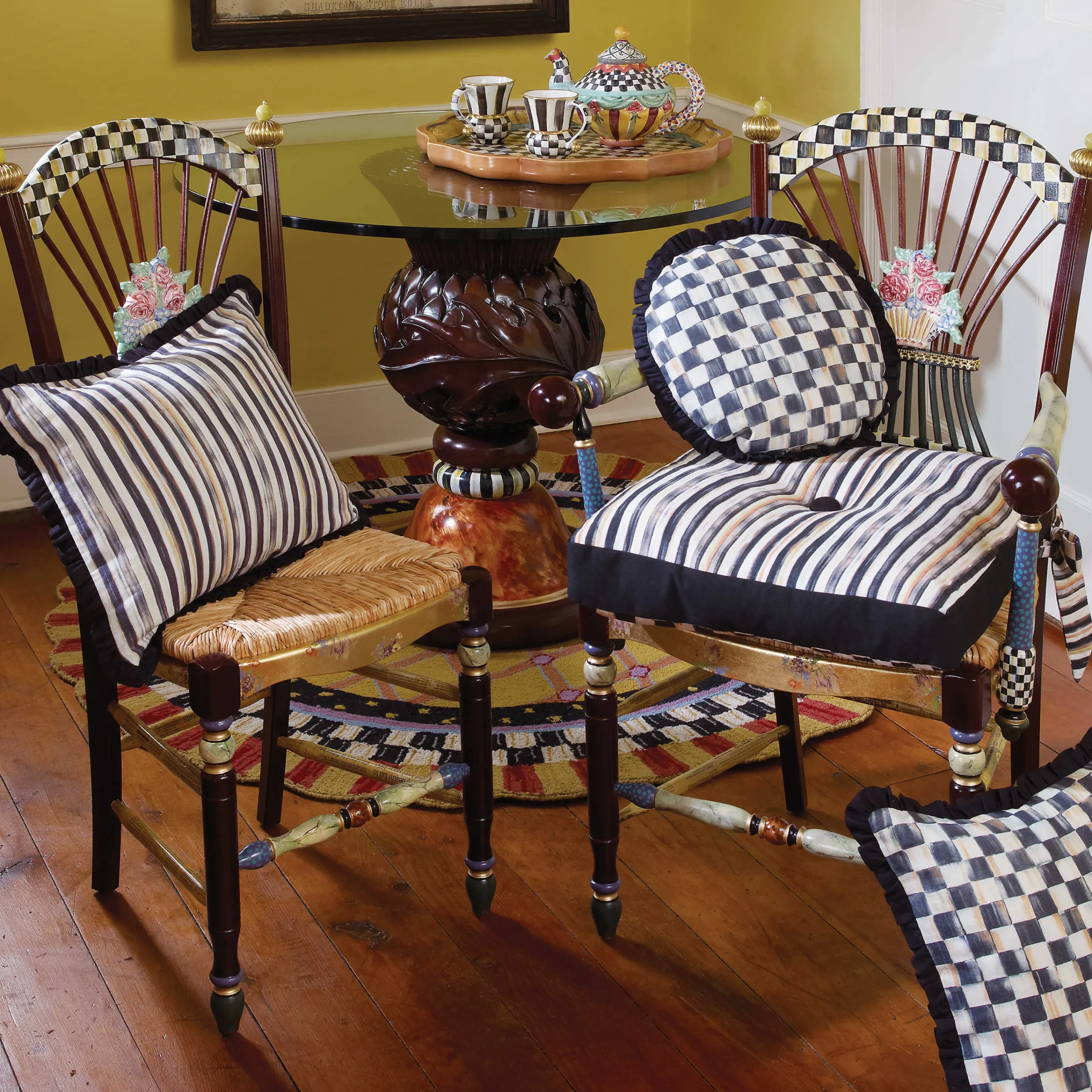Dark Flower Basket Side Chair|MacKenzie-Childs New