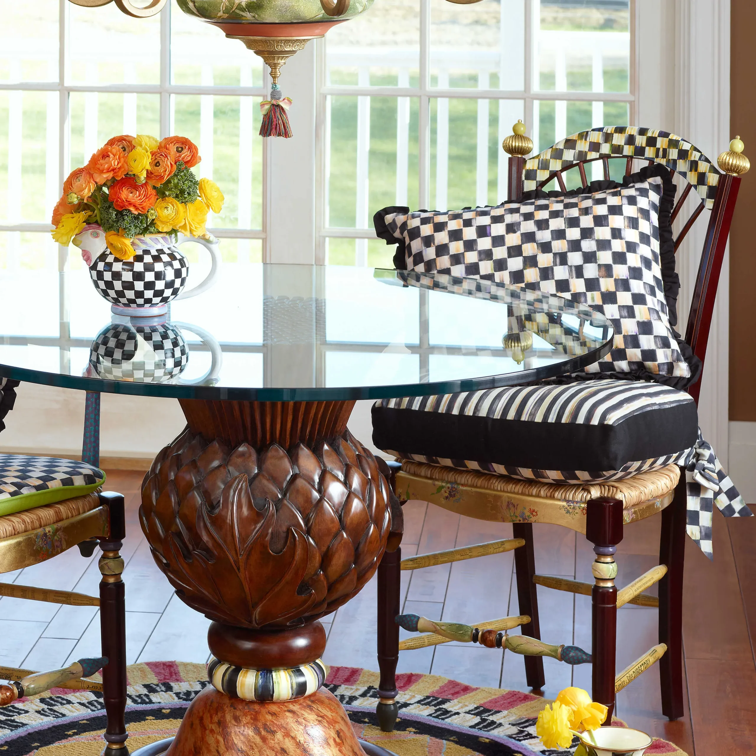 Dark Flower Basket Side Chair|MacKenzie-Childs New