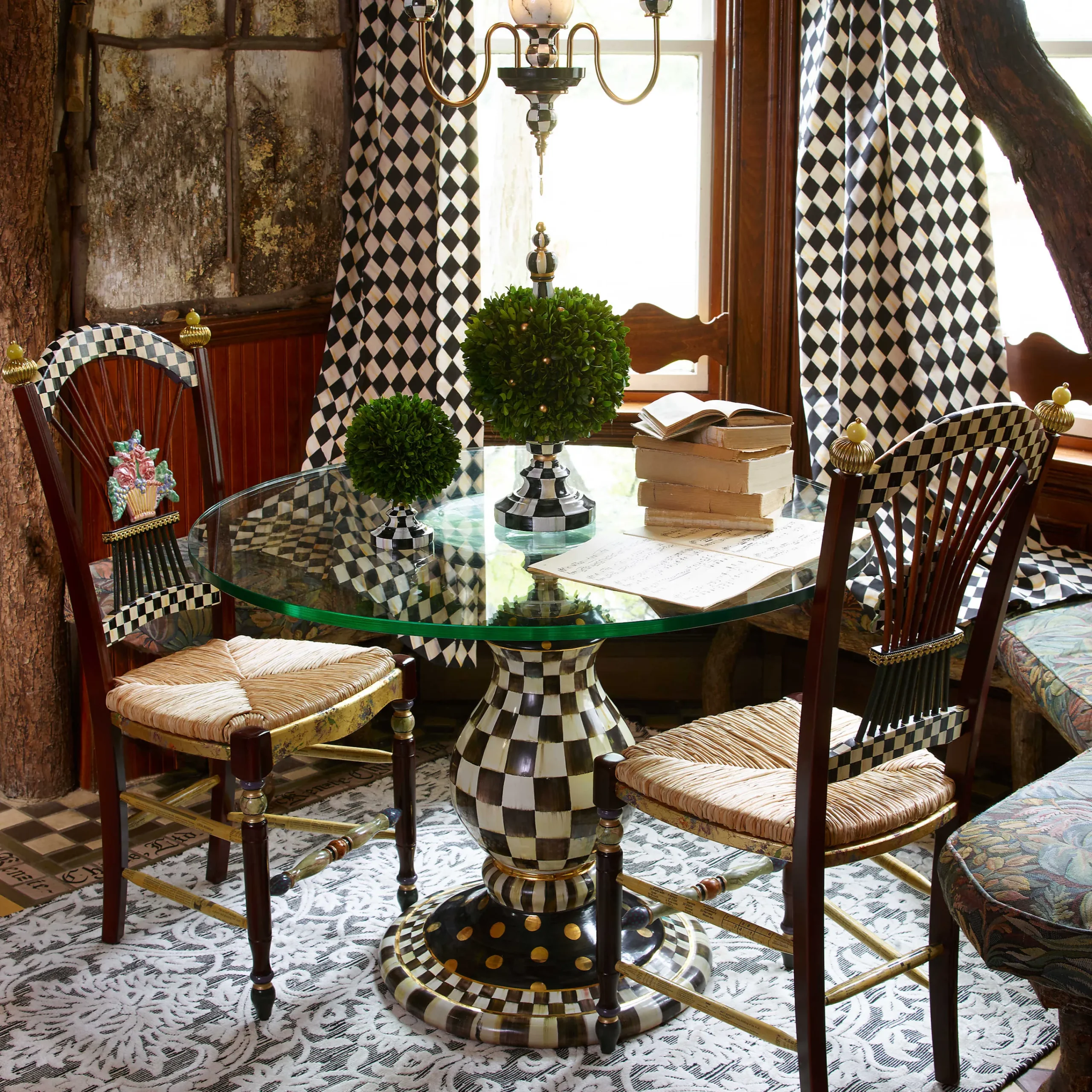 Dark Flower Basket Side Chair|MacKenzie-Childs New