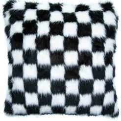 Fab Fur Check Pillow|MacKenzie-Childs Online