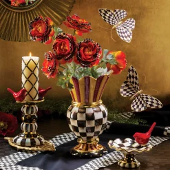 Fishnet Sparkle Pillar Candle - 6" - Black|MacKenzie-Childs
