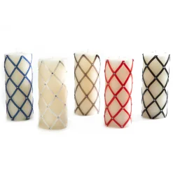 Fishnet Sparkle Pillar Candle - 6