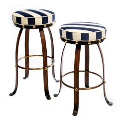 Flatiron Bar Stool - Navy|MacKenzie-Childs New