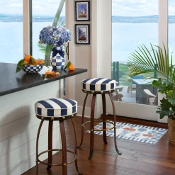 Flatiron Counter Stool - Navy|MacKenzie-Childs Clearance