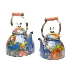 Flower Market 3 Quart Tea Kettle - Lapis|MacKenzie-Childs Best