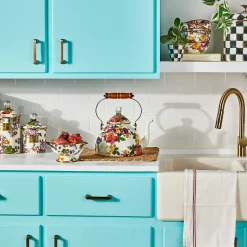 Flower Market 3 Quart Tea Kettle - White|MacKenzie-Childs Clearance