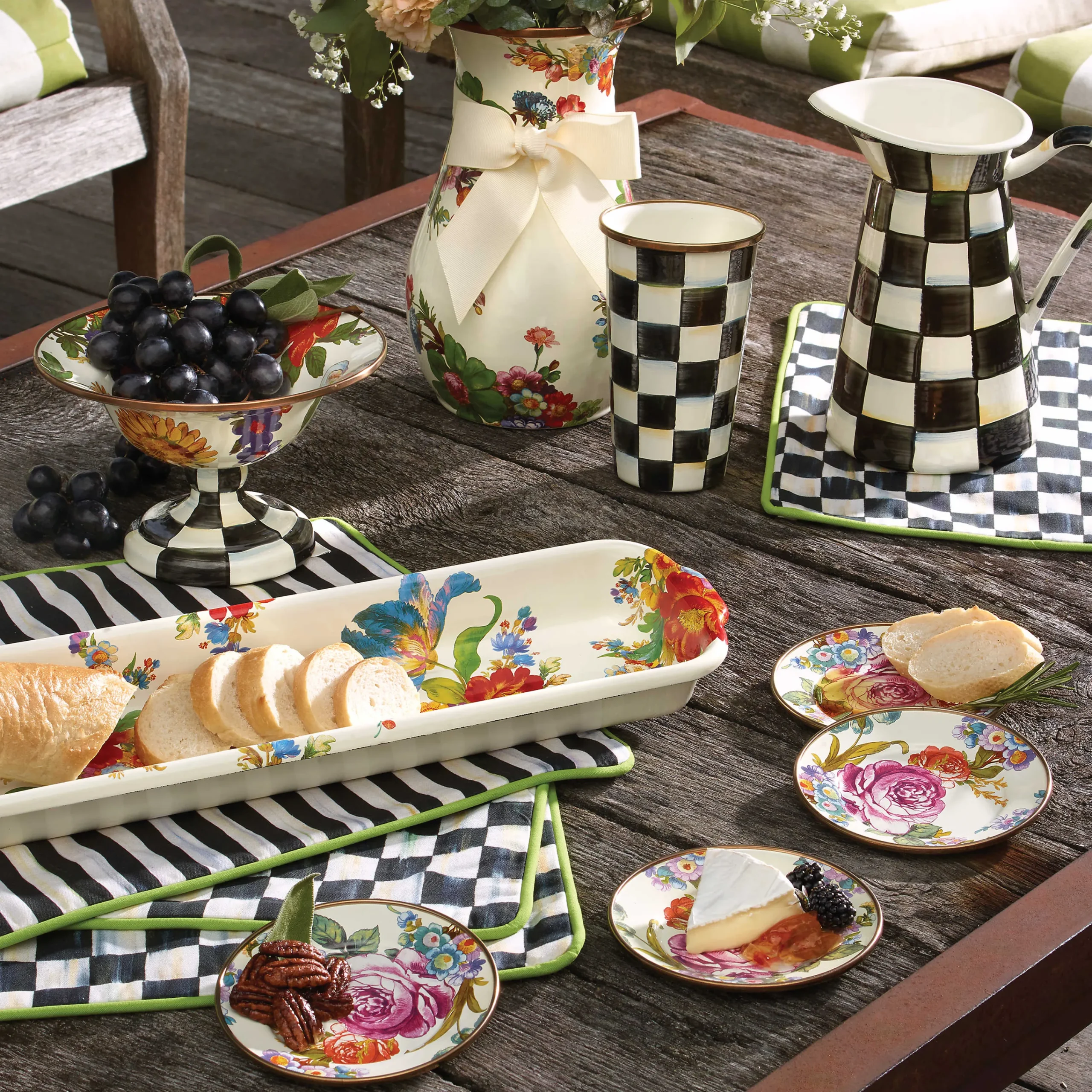 Flower Market Baguette Dish - White|MacKenzie-Childs Outlet