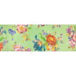 Flower Market Blooms Floor Mat - Green - 2'6" X 8' Runner|MacKenzie-Childs Outlet