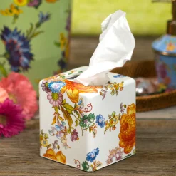 Flower Market Boutique Tissue Box Cover - White|MacKenzie-Childs Best
