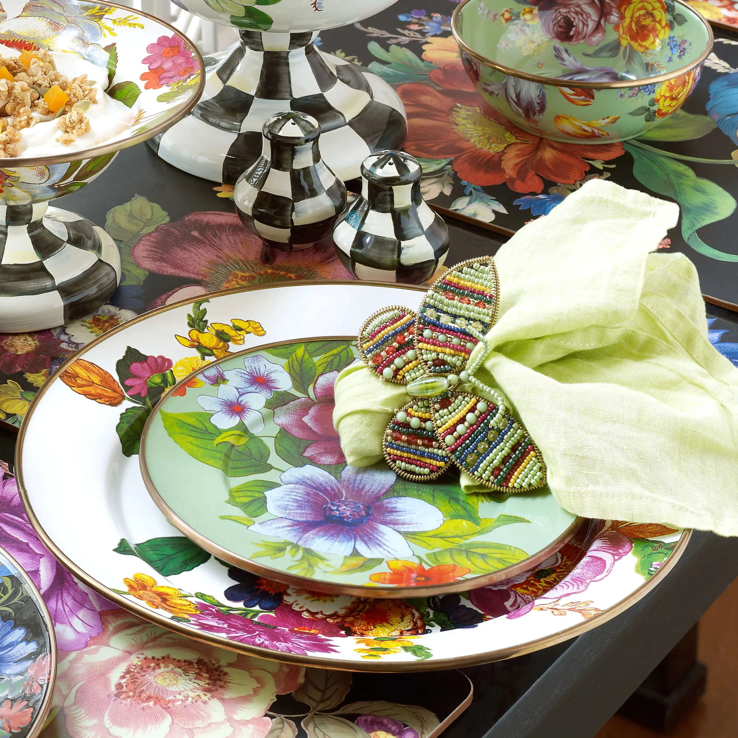Flower Market Charger/Plate - White|MacKenzie-Childs