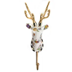 Flower Market Deer Hook - White|MacKenzie-Childs Clearance
