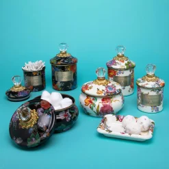 Flower Market Demi Canister - White|MacKenzie-Childs Sale