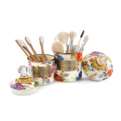 Flower Market Demi Canister - White|MacKenzie-Childs Sale