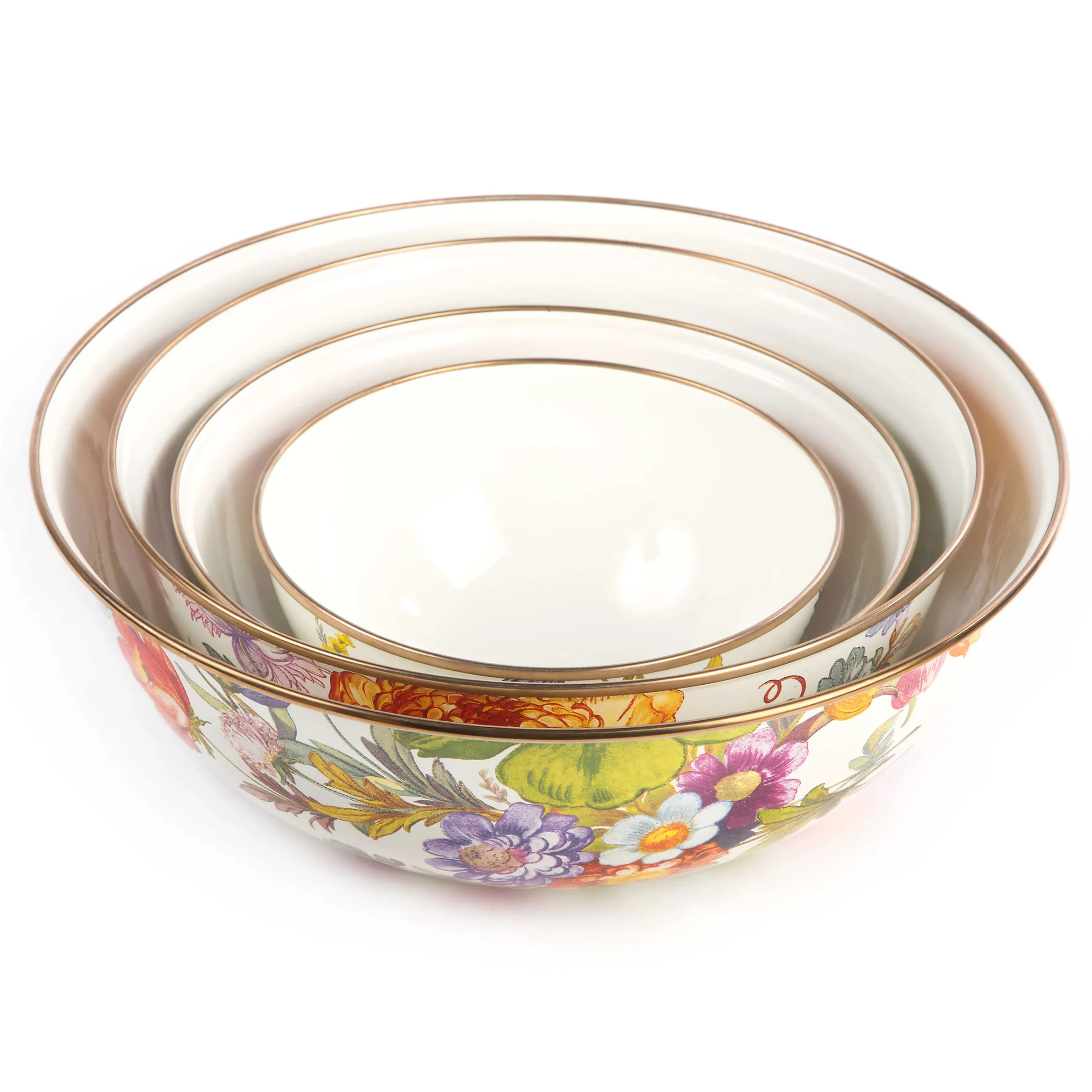 Flower Market Extra Large Everyday Bowl - White|MacKenzie-Childs Online