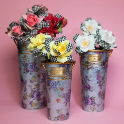 Flower Market Galvanized Flower Buckets - Set Of 3|MacKenzie-Childs Best
