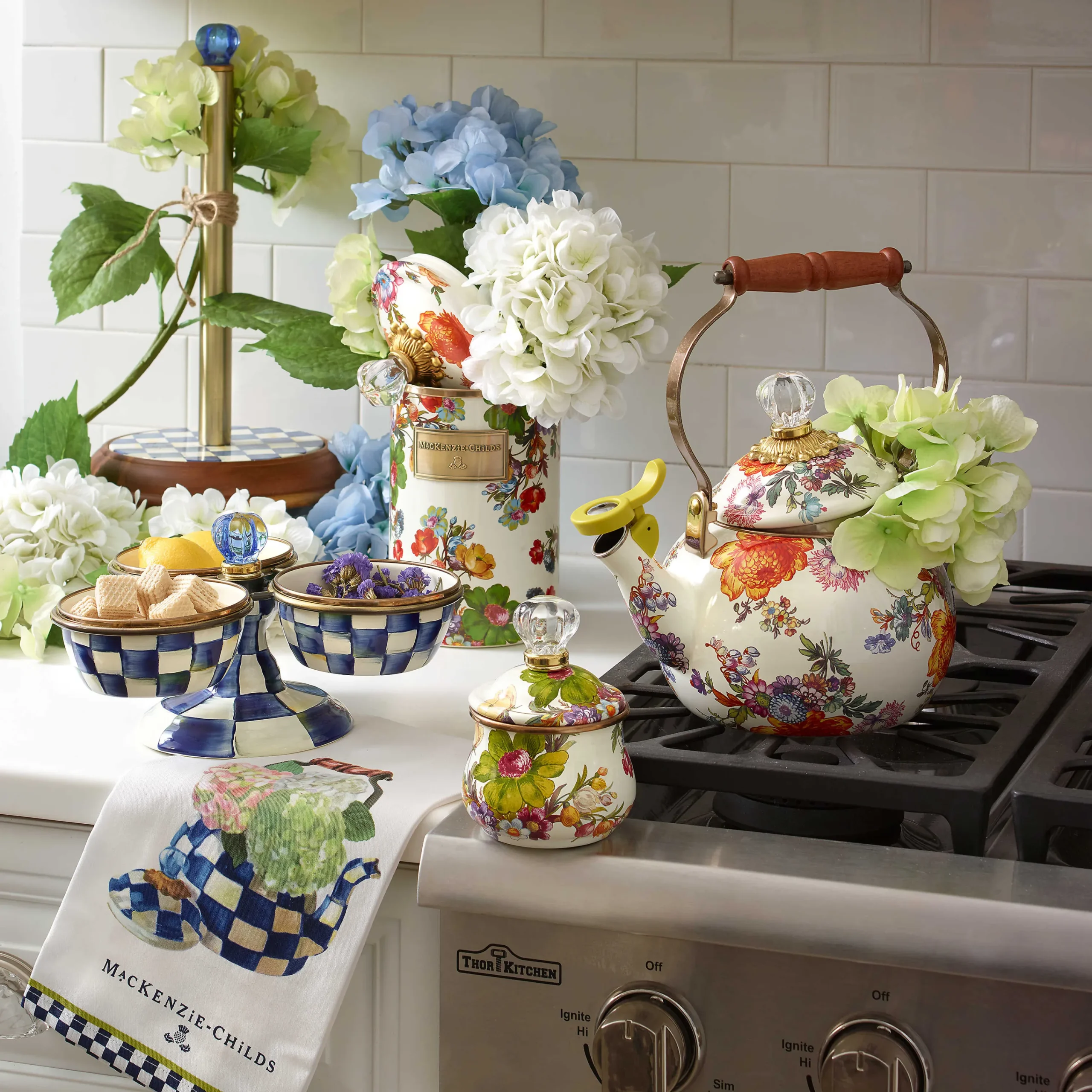Flower Market Large Canister - White|MacKenzie-Childs Sale