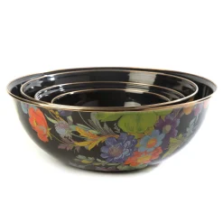 Flower Market Large Everyday Bowl - Black|MacKenzie-Childs Sale