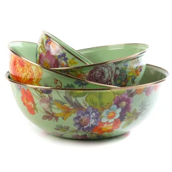 Flower Market Large Everyday Bowl - Green|MacKenzie-Childs Hot