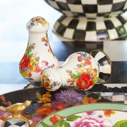 Flower Market Large Salt & Pepper Shakers - White|MacKenzie-Childs Discount