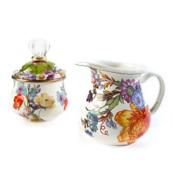 Flower Market Lidded Sugar Bowl - White|MacKenzie-Childs Best
