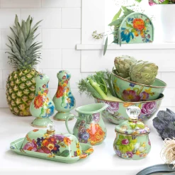 Flower Market Lidded Sugar Bowl - Green|MacKenzie-Childs