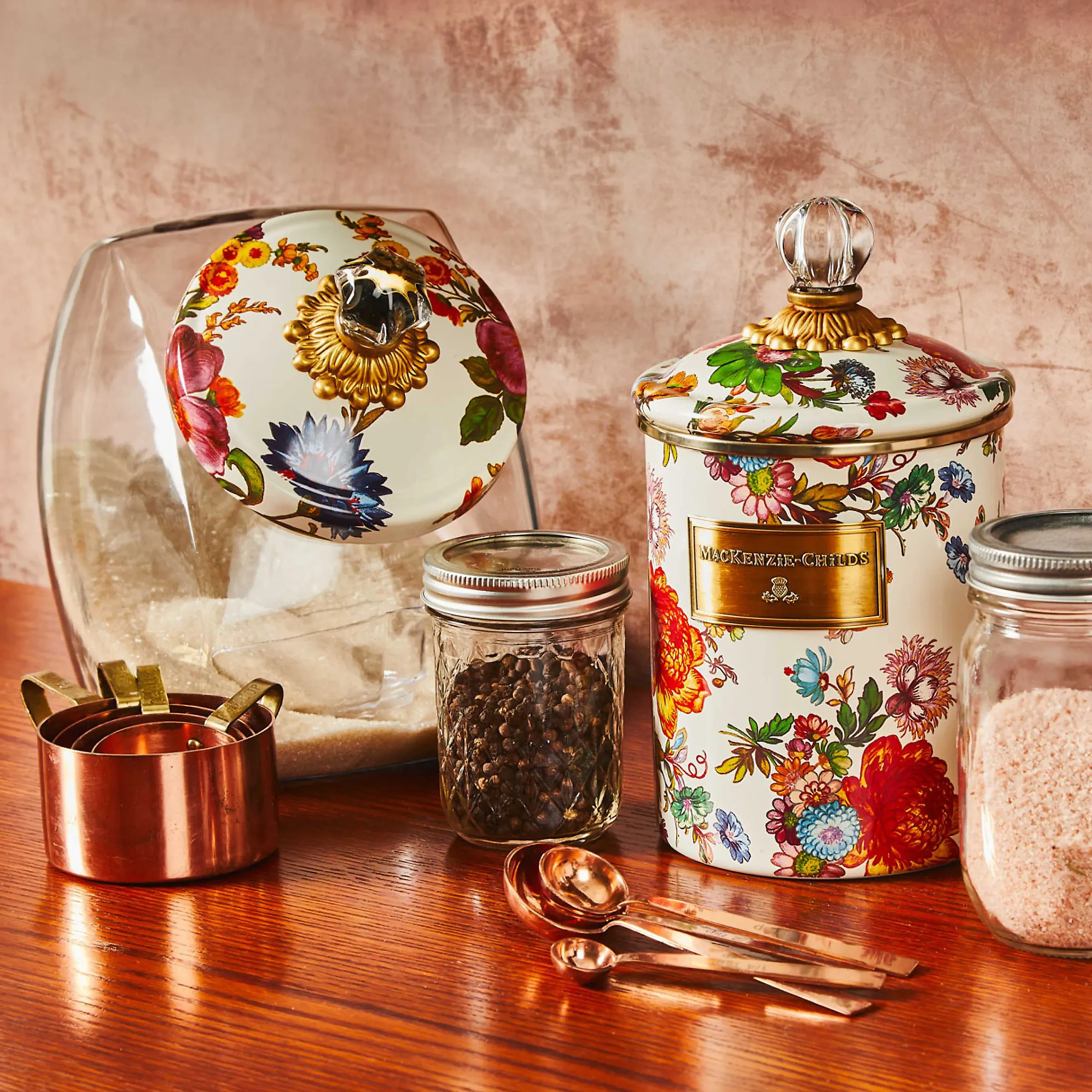 Flower Market Medium Canister - White|MacKenzie-Childs Discount